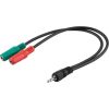 Goobay 50467 PC Computer Headset Adapter Splitter to 3.5mm (4pin)