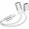 Swissten Textile Lightning Audio Charging Адаптер 2x Lightning 0.12m