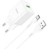 Charger Hoco N26 18W USB-A + USB-A to USB-C cable 1.0m white
