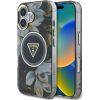 Guess Glitter Flowers Triangle Buttons MagSafe Aizsargapvalks priekš Apple iPhone 16
