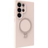 Evelatus Samsung  Galaxy S25 Ultra Premium Magnetic with Stand Soft Touch Silicone Case Pink Sand