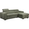 Corner sofa bed ODELIA RC, light green