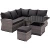 Garden furniture set SAMUEL table, corner sofa and ottoman