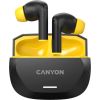 CANYON headset HEXAGON 7 TWS ANC+ENC Wireless Charge Black Yellow