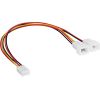 Adapter with cable Akyga AK-CA-52 3 pin (f) | 2x 3 pin (m) 2x 15cm