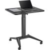 Maclean MC-453 B Mobile Laptop Desk with Pneumatic Height Adjustment, Laptop Table with Wheels, 80 x 52 cm, Max. 8 kg, Height Adjustable Max. 109 cm (Black)