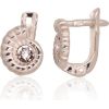 Серебряные серьги на английском замке #2203559_CZ, Серебро 925°, Цирконы, 1.8 гр.