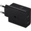 EP-T502020XBE Samsung Dual USB-C 50W ceļojumu lādētājs + USB-C datu kabelis melns