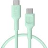 Kabelis Green Cell PowerFlex Fast Charging USB Type-C Male - USB Type-C Male 100W Mint Green 1.2m