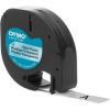 Dymo label printer tape LetraTag Plastic 12mmx4m, black/transparent