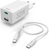 Hama 00201692 Quick Charger Mini 1X USB-C 32W, cable white