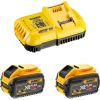Piederumu komplekts DeWalt DCB118Y2-QW; 18/54 V; 2x12,0 Ah; Li-ion akum.