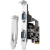 Axagon PCI-Express card with two 250 kbps serial ports. ASIX AX99100. Standard & Low Profile.