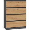 Top E Shop Topeshop M4 ANTRACYT/ARTISAN chest of drawers