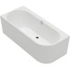 Villeroy & Boch vanna Oberon 2.1, 1800x800 mm, ar paneli un sifonu, kreisais stūris, stone white Quaryl®