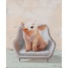 Oil painting 60x80cm, piggy in the chair