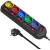 Maclean MCE204M power extension 1.5 m 5 AC outlet(s) Indoor Black, Multicolour