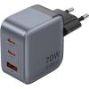 GaN Vention USB-C+C+A 70W Charger (Gray)
