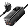 Wall charger, Essager, ECTAC-BRB01-Z, GaN, 3xUSB-C, 2xUSB-A, Gniazdko AC, 75W (black)