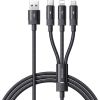 3in1 USB to USB-C / Lightning / Micro USB Cable, Mcdodo CA-5790, 3.5A, 1.2m (black)