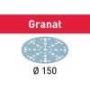 Smilšpapīrs ekscentra slīpmašīnai Festool Granat D150 P150 GR/50
