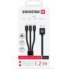 Swissten 3in1 Textile Провод 1.2m