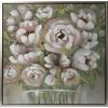 Wall art WALLY 60x60cm, white flowers