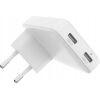 LĀDĒTĀJS FIXED Slim GaN Travel Charger GaN 2X USB-C z Power Delivery 45W