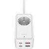LĀDĒTĀJS  FIXED GaN III - 2xUSB-C/2xUSB, 3m, PD 65W