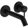 Hansgrohe izlietnes maisītāja Tecturis S virsapmetuma daļa, 2MC, no sienas, iztece 165 mm, matēta melna