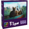 Brain Games FLOW Puzzle 1000 - Cat  Dog  Capibara  Bird  Lemur on the boat