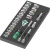 Wera 9721 foam tray 8000 B Zyklop ratchet 3/8" set 1, 23 pieces, tool set (black/grey, ratchet and socket set, in foam tray for workshop trolley)