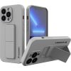 Wozinsky Kickstand Case silikona korpuss ar statīvu iPhone 13 pelēks
