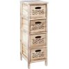 Chest of drawers MIHKLI with 4 storage units 26x32x81cm, natural