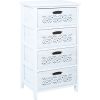 Chest of drawers MIHKLI with 4 storage units 40x29x73cm, white
