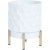Puķupods DEIA D15xH20cm, balts/zeltīts