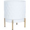 Flowerpot DEIA  D21xH26cm, white/golden