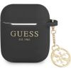 Guess -  Guess 4G Charm Silicone Case for AirPods 1/2 Black
