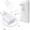 ECOBOX  ŁADOWARKA SIECIOWA 20W BIAŁA TYP-C PD  + KABEL IPHONE USB-C DO LIGHTNING BOX