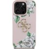 Guess PU Grained Roses 4G Metal Logo Case Aizsargapvalks priekš Apple iPhone 16 Pro