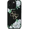 Guess PU Grained Roses 4G Metal Logo Case Aizsargapvalks priekš Apple iPhone 16 Pro