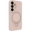 Evelatus Samsung  Galaxy S25 Premium Magnetic with Stand Soft Touch Silicone Case Pink Sand