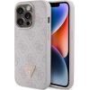 Guess PU Leather 4G Triangle Strass Case Защитный Чехол для iPhone 15 Pro