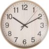 Wall clock WOODY D30cm, light wood texture