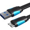 Плоский кабель USB 3.0 A - Micro-B Vention VAS-A12-B100 1m Black