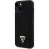 Чехол Guess со стразами и треугольным металлическим логотипом для iPhone 15 Plus черный
