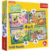 TREFL SPONGEBOB Pužļu komplekts 4 in 1