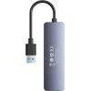 Baseus Sakabinātājs USB-A uz USB 3.0 4 porti + USB-C barošanas ports 15 cm, pelēks