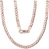 Sudraba ķēdīte Kartjē gār. (Flat Curb) 3.8 mm, dimantu apstrādājums #2400102(PAu-R), Sudrabs 925°, sarkanais zelts (pārklājums), garums: 50 cm, 11.4 gr.