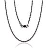 Sudraba ķēdīte Tauvas (Rope) 2 mm #2400056(PRh-Bk), Sudrabs 925°, rodijs (pārklājums), garums: 45 cm, 5.6 gr.